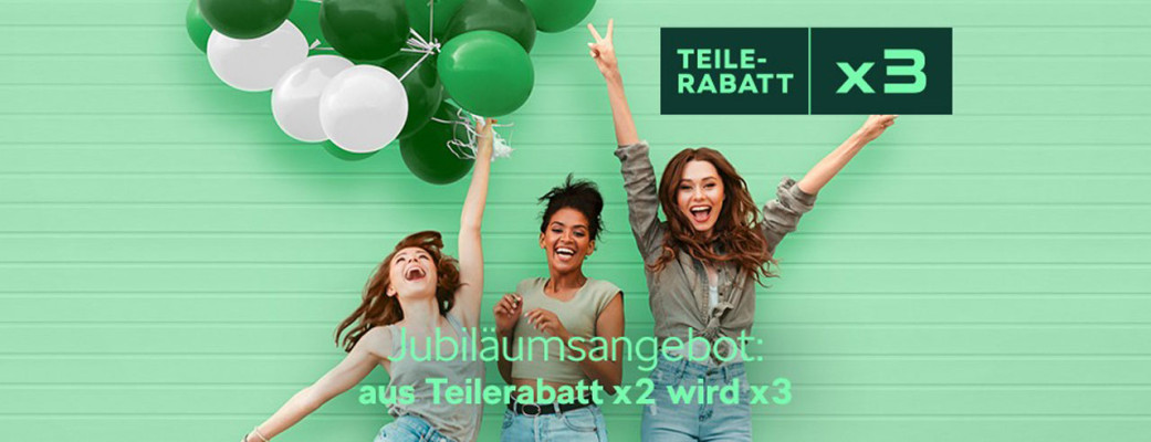 Jetzt zu unserem Jubiläum 130 Jahre Skoda gleich 3 Fach Sparen – mit dem Skoda Teilerabatt x3 für ältere Modelle!